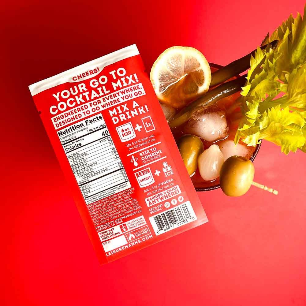 Bloody Mary Single-Serve Cocktail Mix (1 packet) by Leisuremann's Cocktail Mixes