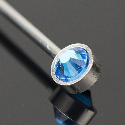 Blue Gem Crystal and Steel Cocktail Picks (Set of 8) by Prince of Scots