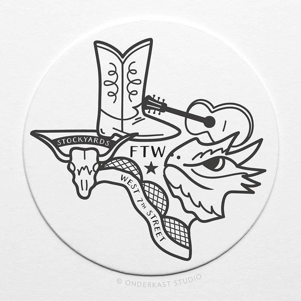 Fort Worth, Texas Letterpress Coasters (Pack of 10) by Onderkast Studio