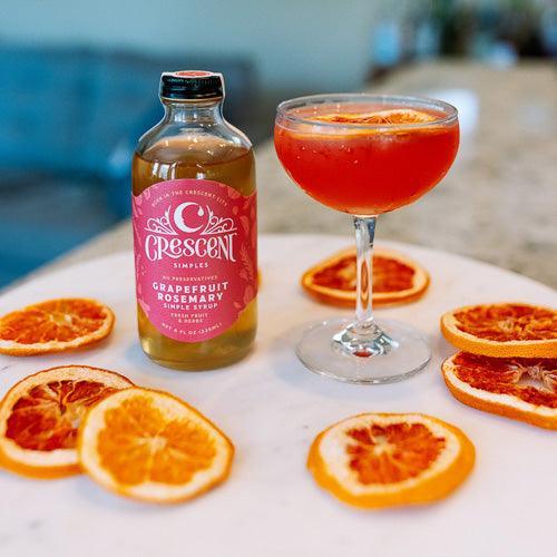 Grapefruit Rosemary Simple Syrup (8oz) by Crescent Simples