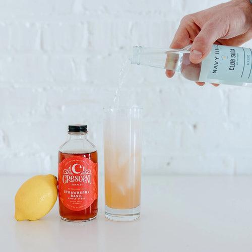 Strawberry Basil Simple Syrup (8oz) by Crescent Simples