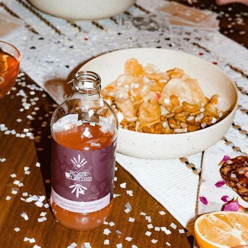Strawberry Lavender Sparkling Mixer by Root Elixirs