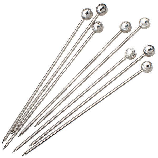 Clear Crystal Gem Cocktail Picks (Set of 8) by Prince of Scots