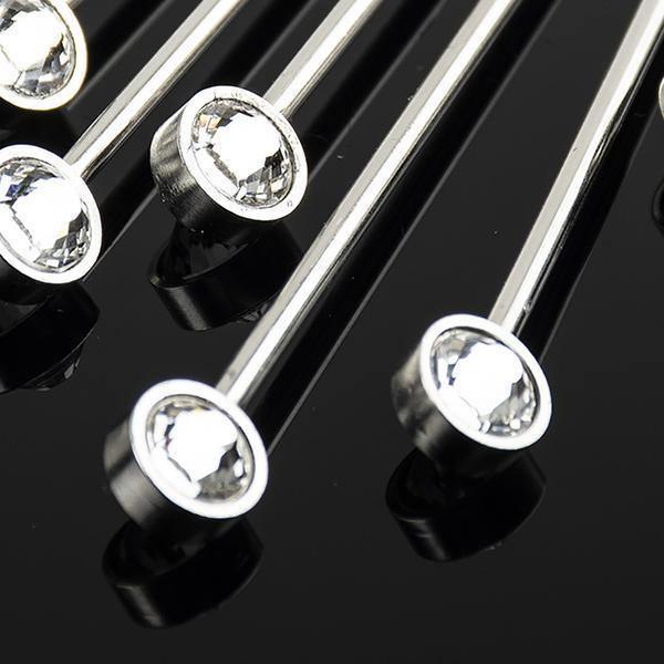 Clear Crystal Gem Cocktail Picks (Set of 8) by Prince of Scots