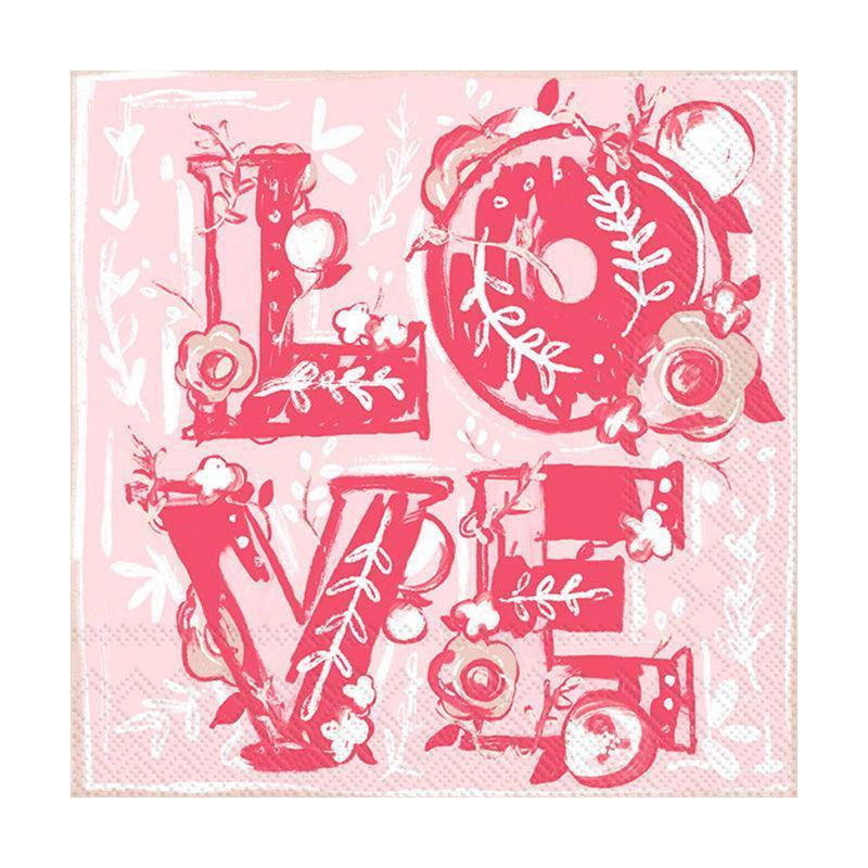 Floral Love Cocktail Napkins (Pack of 20) by Boston International