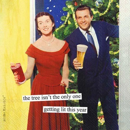 'Getting Lit' by Anne Taintor Holiday Cocktail Napkins (Pack of 20) by Boston International
