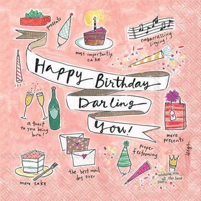 'Happy Birthday, Darling You' Cocktail Napkins (Pack of 20) by Boston International