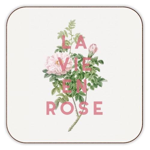 'La Vie en Rose' Floral Coaster by Art Wow