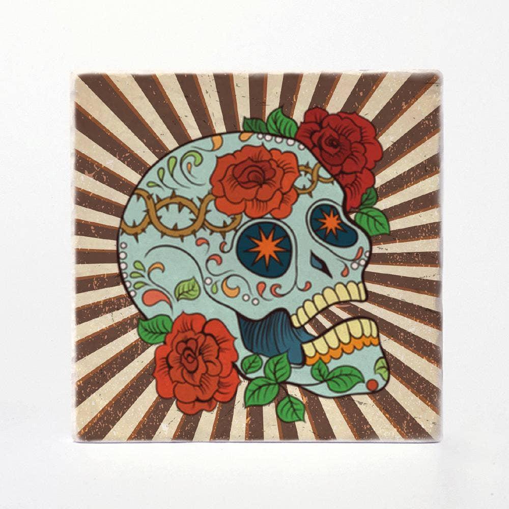 Sugar Skulls Absorbent Tile Coasters (Set of 4) by Versatile Coasters