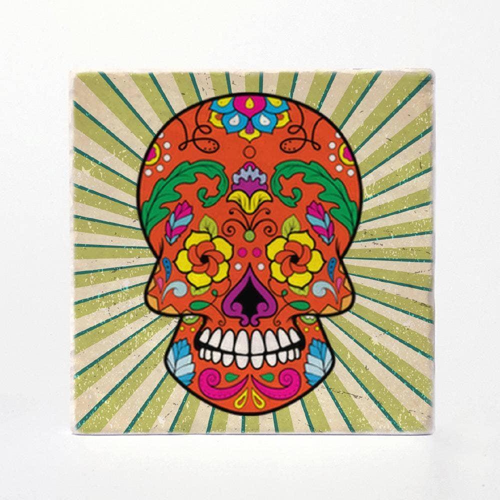 Sugar Skulls Absorbent Tile Coasters (Set of 4) by Versatile Coasters
